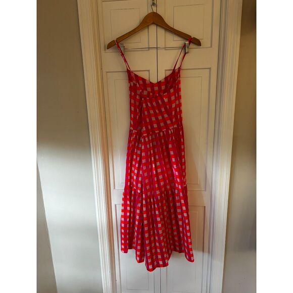 NWT SZ Blockprints for J.Crew Tiered Midi Gingham Dress - Picture 3 of 9
